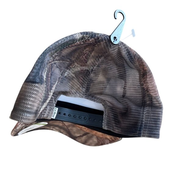 L.L. Bean Camo Trucker Mesh Mid Crown Snapback Adjustable Cap Hat One Size New - Picture 2 of 3